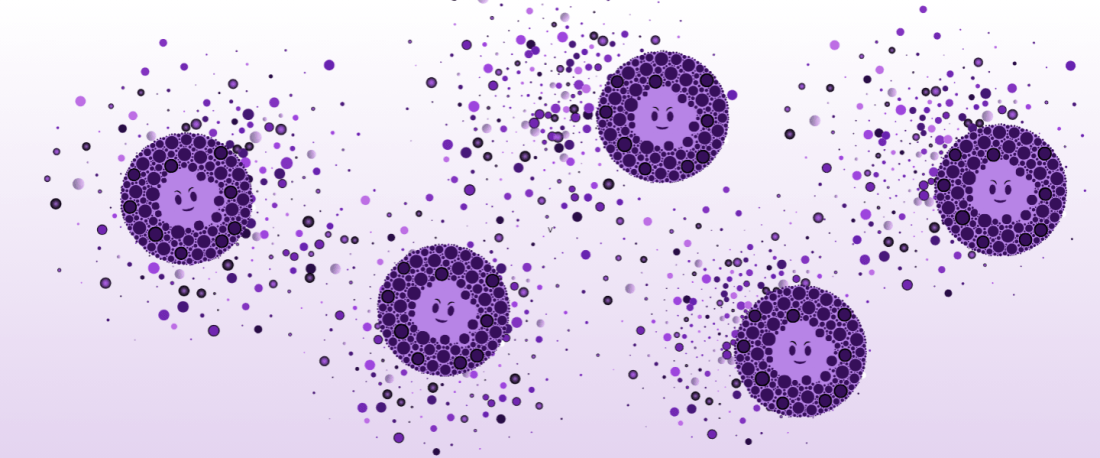 Purple cartoon mast cells